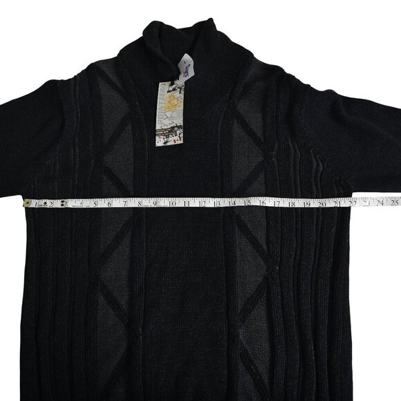 NWT Point Zero Men's Charcoal Knit Sweater Shawl Collar Cotton Large - Picture 9 of 11